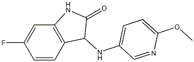 6-fluoro-3-[(6-methoxypyridin-3-yl)amino]-2,3-dihydro-1H-indol-2-one Struktur