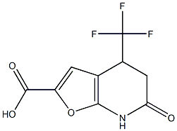 6-oxo-4-(trifluoromethyl)-4H,5H,6H,7H-furo[2,3-b]pyridine-2-carboxylic acid Struktur