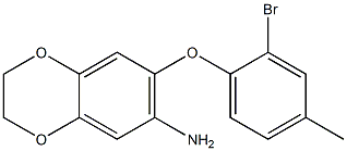 7-(2-bromo-4-methylphenoxy)-2,3-dihydro-1,4-benzodioxin-6-amine Struktur