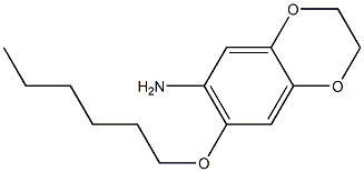 7-(hexyloxy)-2,3-dihydro-1,4-benzodioxin-6-amine Struktur