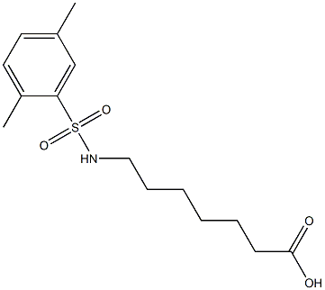 7-[(2,5-dimethylbenzene)sulfonamido]heptanoic acid Struktur