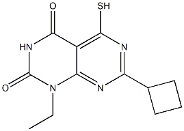 7-cyclobutyl-1-ethyl-5-mercaptopyrimido[4,5-d]pyrimidine-2,4(1H,3H)-dione Struktur