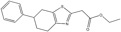 ethyl 2-(6-phenyl-4,5,6,7-tetrahydro-1,3-benzothiazol-2-yl)acetate Struktur