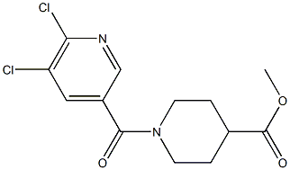 methyl 1-[(5,6-dichloropyridin-3-yl)carbonyl]piperidine-4-carboxylate Struktur