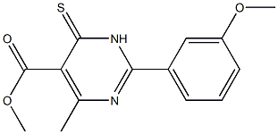 methyl 2-(3-methoxyphenyl)-4-methyl-6-thioxo-1,6-dihydropyrimidine-5-carboxylate Struktur