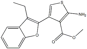 methyl 2-amino-4-(3-ethyl-1-benzofuran-2-yl)thiophene-3-carboxylate Struktur