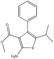 methyl 2-amino-4-phenyl-5-(propan-2-yl)thiophene-3-carboxylate Struktur