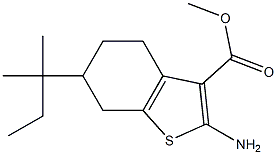 methyl 2-amino-6-(2-methylbutan-2-yl)-4,5,6,7-tetrahydro-1-benzothiophene-3-carboxylate Struktur