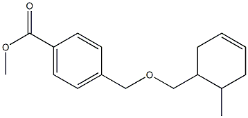 methyl 4-{[(6-methylcyclohex-3-en-1-yl)methoxy]methyl}benzoate Struktur