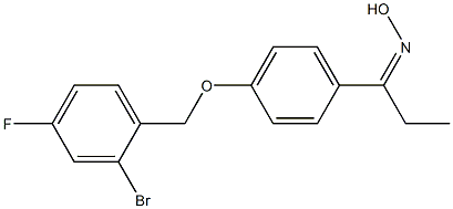 N-(1-{4-[(2-bromo-4-fluorophenyl)methoxy]phenyl}propylidene)hydroxylamine Struktur