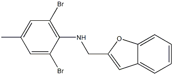 N-(1-benzofuran-2-ylmethyl)-2,6-dibromo-4-methylaniline Struktur