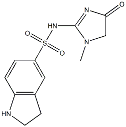 N-(1-methyl-4-oxo-4,5-dihydro-1H-imidazol-2-yl)-2,3-dihydro-1H-indole-5-sulfonamide Struktur