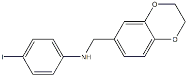 N-(2,3-dihydro-1,4-benzodioxin-6-ylmethyl)-4-iodoaniline Struktur