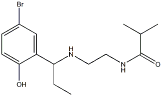 N-(2-{[1-(5-bromo-2-hydroxyphenyl)propyl]amino}ethyl)-2-methylpropanamide Struktur