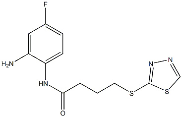 N-(2-amino-4-fluorophenyl)-4-(1,3,4-thiadiazol-2-ylsulfanyl)butanamide Struktur