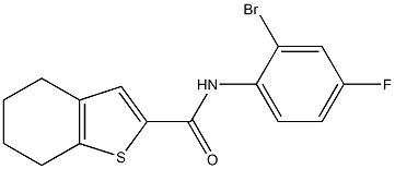 N-(2-bromo-4-fluorophenyl)-4,5,6,7-tetrahydro-1-benzothiophene-2-carboxamide Struktur