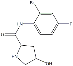 N-(2-bromo-4-fluorophenyl)-4-hydroxypyrrolidine-2-carboxamide Struktur