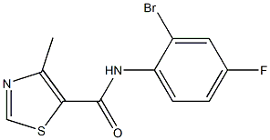 N-(2-bromo-4-fluorophenyl)-4-methyl-1,3-thiazole-5-carboxamide Struktur