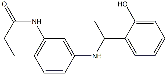 N-(3-{[1-(2-hydroxyphenyl)ethyl]amino}phenyl)propanamide Struktur