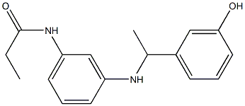 N-(3-{[1-(3-hydroxyphenyl)ethyl]amino}phenyl)propanamide Struktur