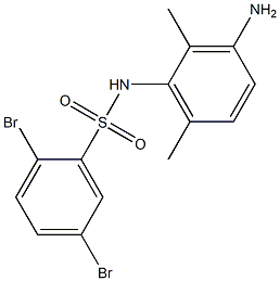 N-(3-amino-2,6-dimethylphenyl)-2,5-dibromobenzene-1-sulfonamide Struktur