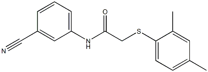 N-(3-cyanophenyl)-2-[(2,4-dimethylphenyl)sulfanyl]acetamide Struktur