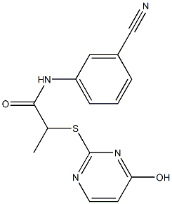 N-(3-cyanophenyl)-2-[(4-hydroxypyrimidin-2-yl)sulfanyl]propanamide Struktur