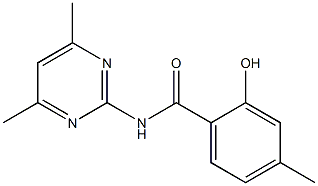 N-(4,6-dimethylpyrimidin-2-yl)-2-hydroxy-4-methylbenzamide Struktur