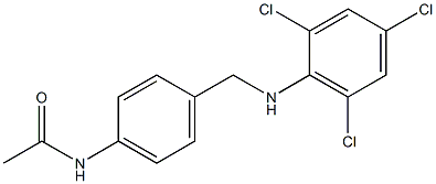 N-(4-{[(2,4,6-trichlorophenyl)amino]methyl}phenyl)acetamide Struktur