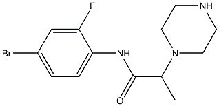 N-(4-bromo-2-fluorophenyl)-2-(piperazin-1-yl)propanamide Struktur