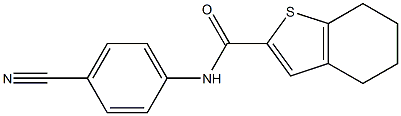 N-(4-cyanophenyl)-4,5,6,7-tetrahydro-1-benzothiophene-2-carboxamide Struktur