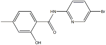 N-(5-bromopyridin-2-yl)-2-hydroxy-4-methylbenzamide Struktur