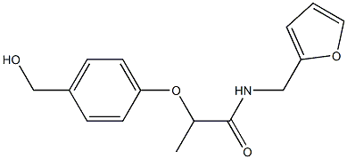 N-(furan-2-ylmethyl)-2-[4-(hydroxymethyl)phenoxy]propanamide Struktur