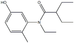 N,2-diethyl-N-(5-hydroxy-2-methylphenyl)butanamide Struktur