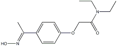 N,N-diethyl-2-{4-[(1E)-N-hydroxyethanimidoyl]phenoxy}acetamide Struktur