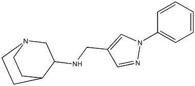 N-[(1-phenyl-1H-pyrazol-4-yl)methyl]-1-azabicyclo[2.2.2]octan-3-amine Struktur