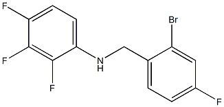 N-[(2-bromo-4-fluorophenyl)methyl]-2,3,4-trifluoroaniline Struktur