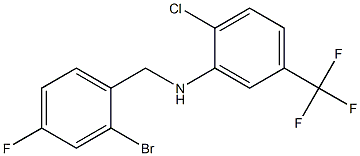 N-[(2-bromo-4-fluorophenyl)methyl]-2-chloro-5-(trifluoromethyl)aniline Struktur