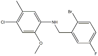 N-[(2-bromo-5-fluorophenyl)methyl]-4-chloro-2-methoxy-5-methylaniline Struktur