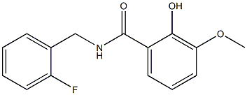 N-[(2-fluorophenyl)methyl]-2-hydroxy-3-methoxybenzamide Struktur