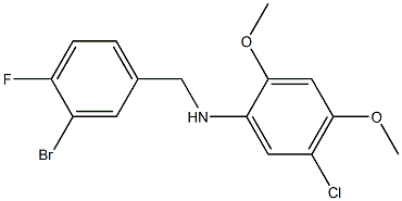 N-[(3-bromo-4-fluorophenyl)methyl]-5-chloro-2,4-dimethoxyaniline Struktur