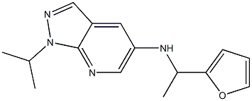 N-[1-(furan-2-yl)ethyl]-1-(propan-2-yl)-1H-pyrazolo[3,4-b]pyridin-5-amine Struktur