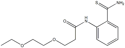 N-[2-(aminocarbonothioyl)phenyl]-3-(2-ethoxyethoxy)propanamide Struktur