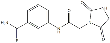 N-[3-(aminocarbonothioyl)phenyl]-2-(2,5-dioxoimidazolidin-1-yl)acetamide Struktur