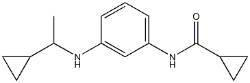 N-{3-[(1-cyclopropylethyl)amino]phenyl}cyclopropanecarboxamide Struktur