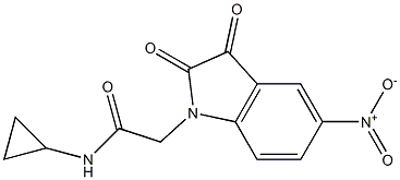 N-cyclopropyl-2-(5-nitro-2,3-dioxo-2,3-dihydro-1H-indol-1-yl)acetamide Struktur