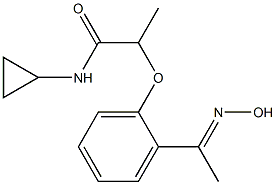 N-cyclopropyl-2-{2-[1-(hydroxyimino)ethyl]phenoxy}propanamide Struktur