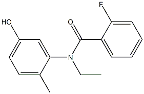 N-ethyl-2-fluoro-N-(5-hydroxy-2-methylphenyl)benzamide Struktur