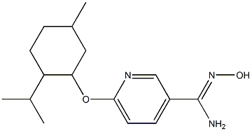 N'-hydroxy-6-{[5-methyl-2-(propan-2-yl)cyclohexyl]oxy}pyridine-3-carboximidamide Struktur