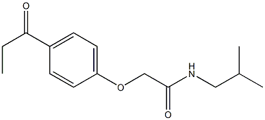 N-isobutyl-2-(4-propionylphenoxy)acetamide Struktur